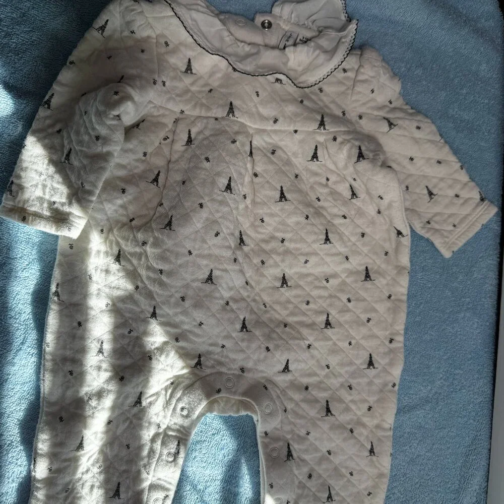 Janie and Jack Eiffel Tower Cream Footie Size 3-6 Months